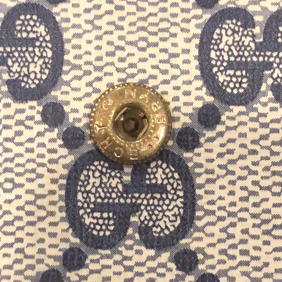 GUCCI GG Monogram Navy Blue Leather and Coated Canvas Long Bifold Wallet Vintage - Picture 11 of 17